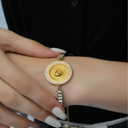 8 Ayar Çeyrekli Su Yolu Bileklik - Tek Ebat