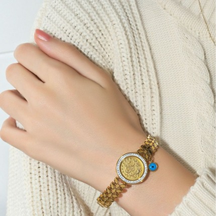 Tuğralı Yaprak Bileklik - S