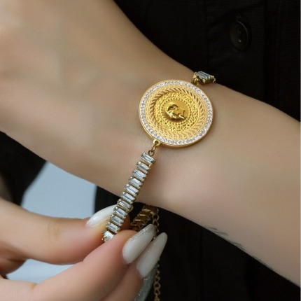 22 Ayar Çeyrekli Su Yolu Bileklik - Tek Ebat