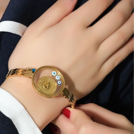 8 Ayar Çeyrekli pullu Kelepçe - Tek Ebat