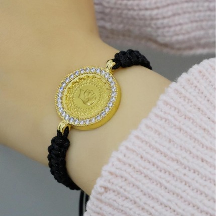 14 Ayar Çeyrekli İpli Bileklik 