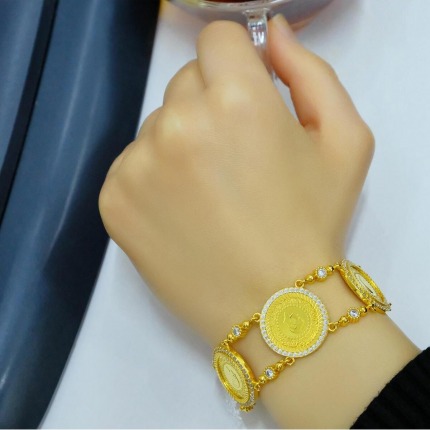 22  ayar üçlü çerekli doç bileklik - Tek Ebat