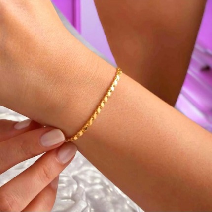 14 Ayar Pullu Altın Bileklik 