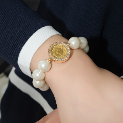 Misket İncili 8 ayar Çeyrekli Bileklik - 59-62