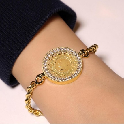 14 Ayar Çeyrekli Halat Bileklik 