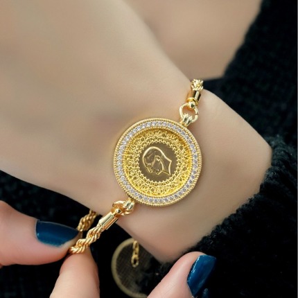 Yarım Altınlı Halat bileklik - 62