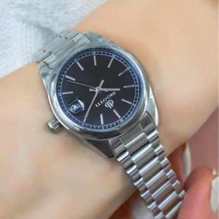 Bigotti Siyah Saat - Tek Ebat